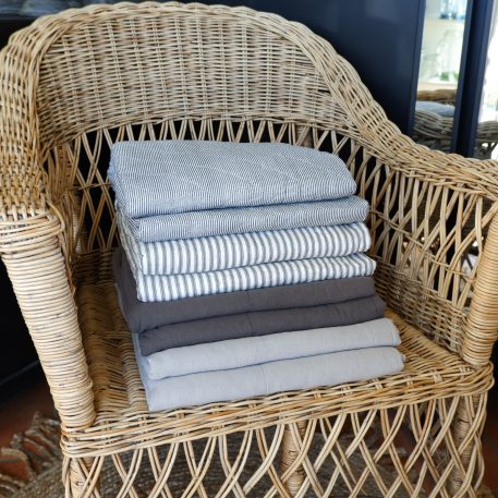 Plaid-quilt katoen krijtstreep zwart-wit 130x180 cm - Afbeelding 7