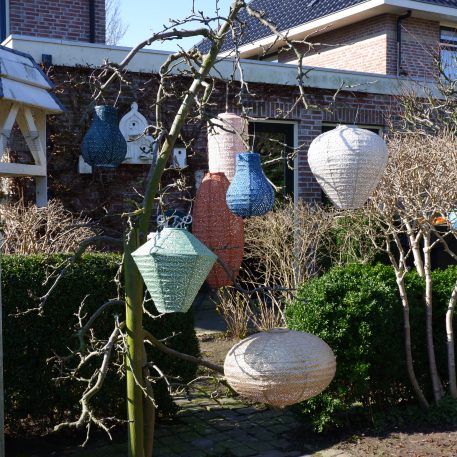 Diamond solar lampion Ø28 cm licht groen UITVERKOCHT - Afbeelding 8