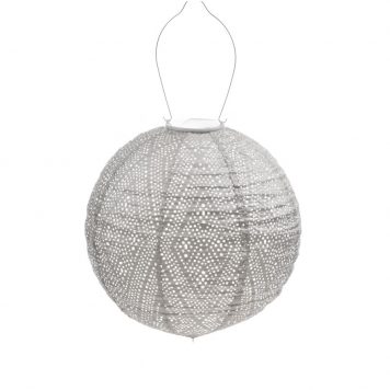 solar bol lampion diameter 30 cm licht taupe lumiz lantern round patern ikat tyvek1a