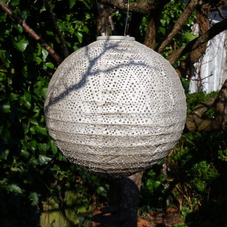 Bol solar lampion Ø30 cm licht taupe - Afbeelding 5