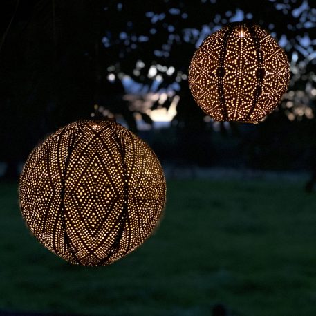 solar bol lampion diameter 30 cm licht taupe lumiz lantern round patern ikat tyvek2 en bol 20 cm patern sashiko koper