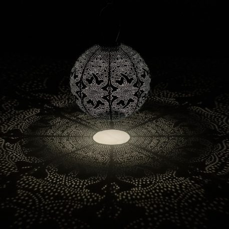 solar bol lampion diameter 30 cm petrol lumiz lantern round patern marrakesh tyvek3