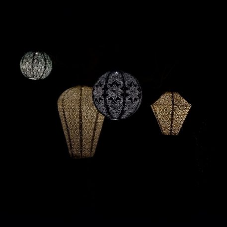 Diamond solar lampion Ø28 cm goud - Afbeelding 3