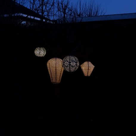 Diamond solar lampion Ø28 cm goud - Afbeelding 4