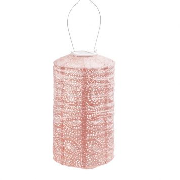 solar cylinder lampion diameter 18 cm roze lumiz cylinder lantern patern Paisley tyvek2