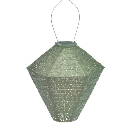 solar diamond lampion diameter 28 cm licht groen lumiz diamond lantern patern sashiko tyvek