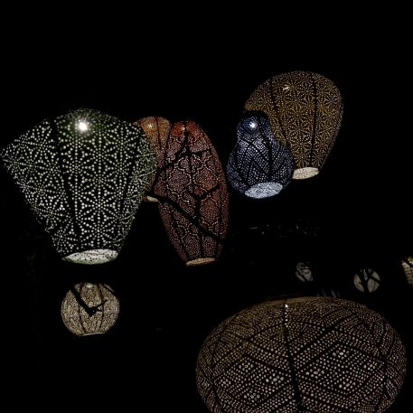 Diamond solar lampion Ø28 cm licht groen UITVERKOCHT - Afbeelding 4