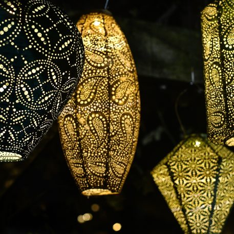 Long oval solar lampion Ø20 cm goud - Afbeelding 12