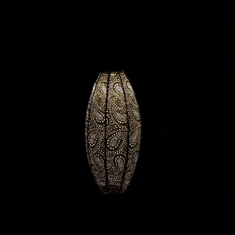Long oval solar lampion Ø20 cm goud - Afbeelding 5