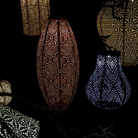 Long oval solar lampion Ø20 cm koper UITVERKOCHT - Afbeelding 9