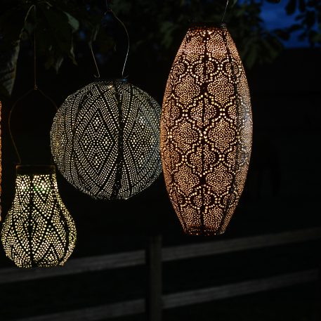 solar lang ovaal lampion diameter 20 cm koper lumiz lantern long oval patern bazaar tyvek lampion round en bulb
