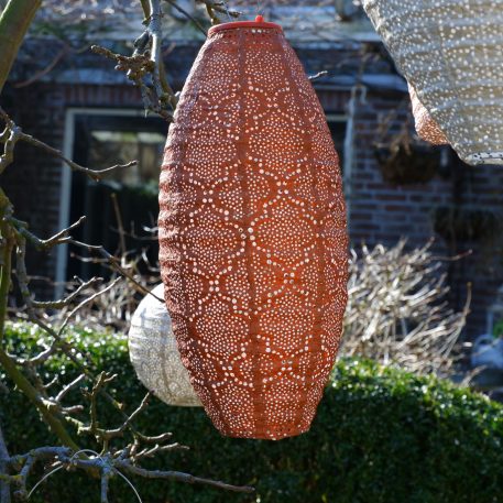 Long oval solar lampion Ø20 cm koper UITVERKOCHT - Afbeelding 8