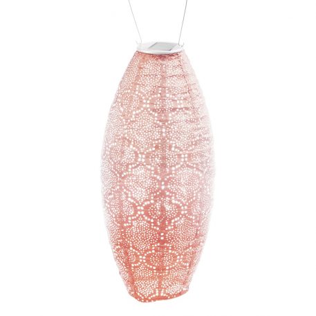 solar lang ovaal lampion diameter 20 cm roze lumiz lantern long oval patern bazaar tyvek