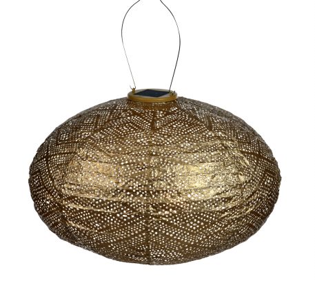 Oval solar lampion Ø40 cm goud UITVERKOCHT - Afbeelding 2