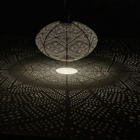 Oval solar lampion Ø40 cm goud UITVERKOCHT - Afbeelding 3