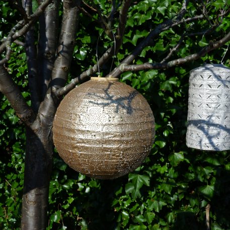 solar bol lampion diameter 30 cm goud lumiz lantern round patern bazaar gold tyvek1