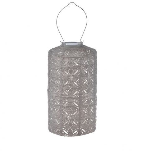 solar cylinder lampion diameter 18 cm licht taupe lumiz cylinder lantern patern mandela tyvek