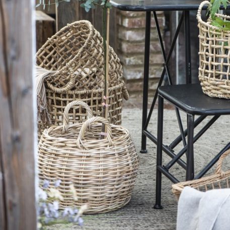 Basket met grepen naturel rotan - Afbeelding 2