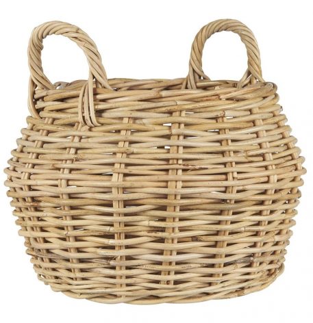 basket round with 2 handles rattan ib-laursen ronde mand met 2 grepen naturel rotan hoog 39 cm diameter 36 cm2