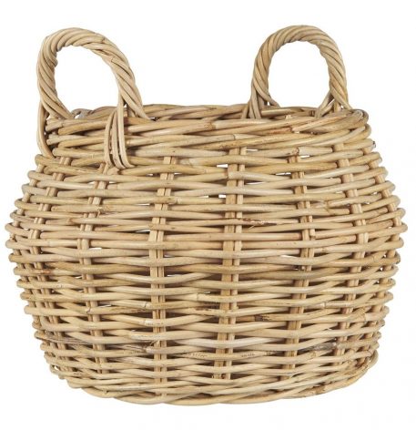 basket round with 2 handles rattan ib-laursen ronde mand met 2 grepen naturel rotan hoog 39 cm diameter 36 cm2