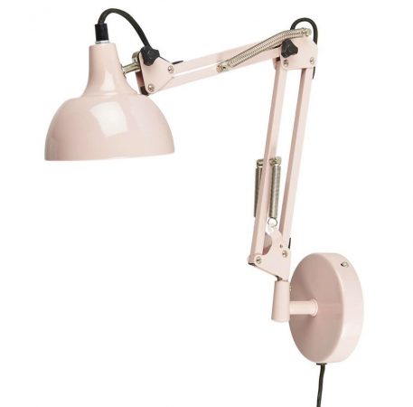 wandlamp architect oud roze metaal hoog 40 cm diep 60 cm ib-laursen wall lamp model architect pink metal and black cord