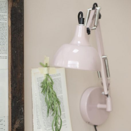 wandlamp architect oud roze metaal hoog 40 cm diep 60 cm ib-laursen wall lamp model architect pink metal and black cord2