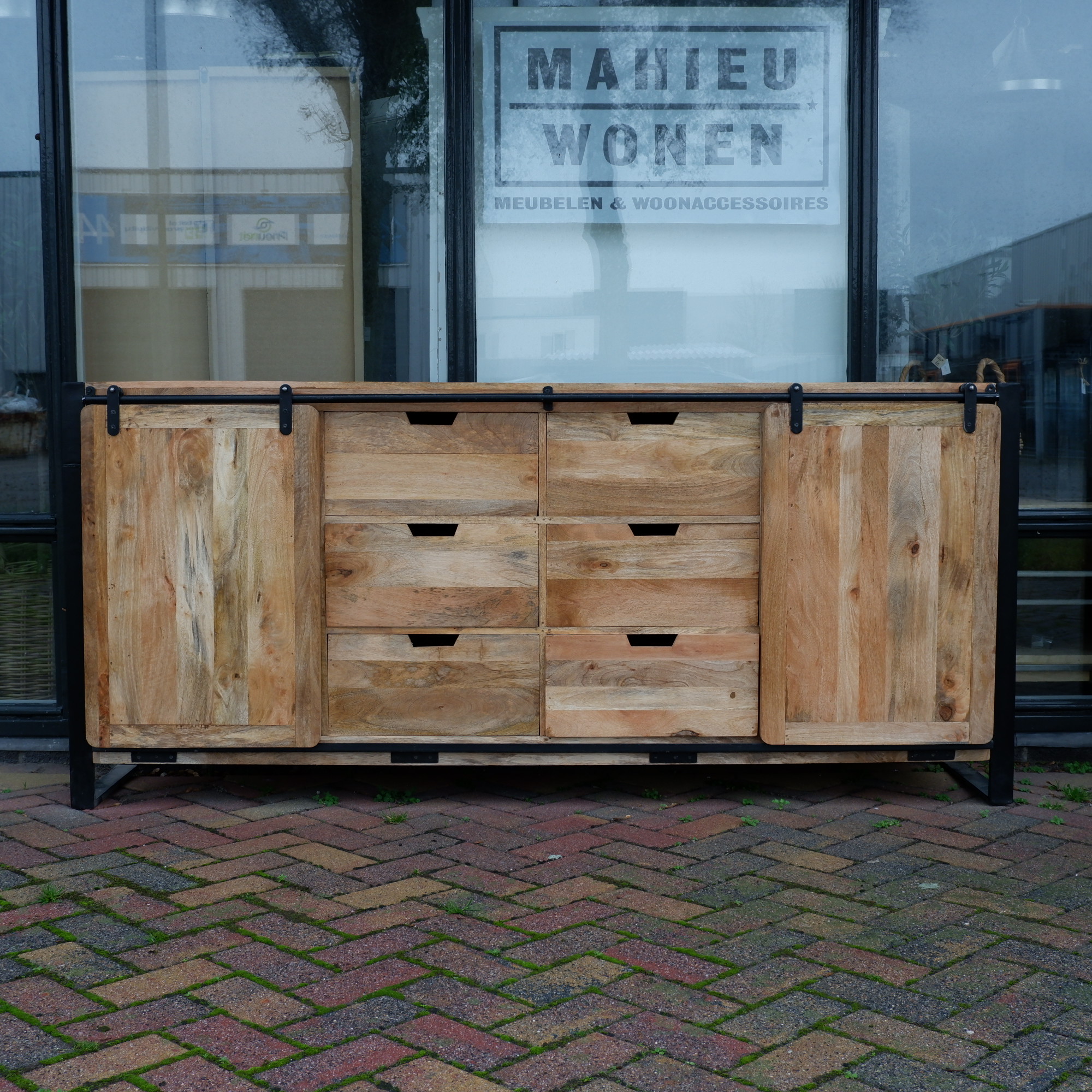 Beau travail dressoir XL 2 schuifdeuren en 6 lades GERESERVEERD - Afbeelding 13