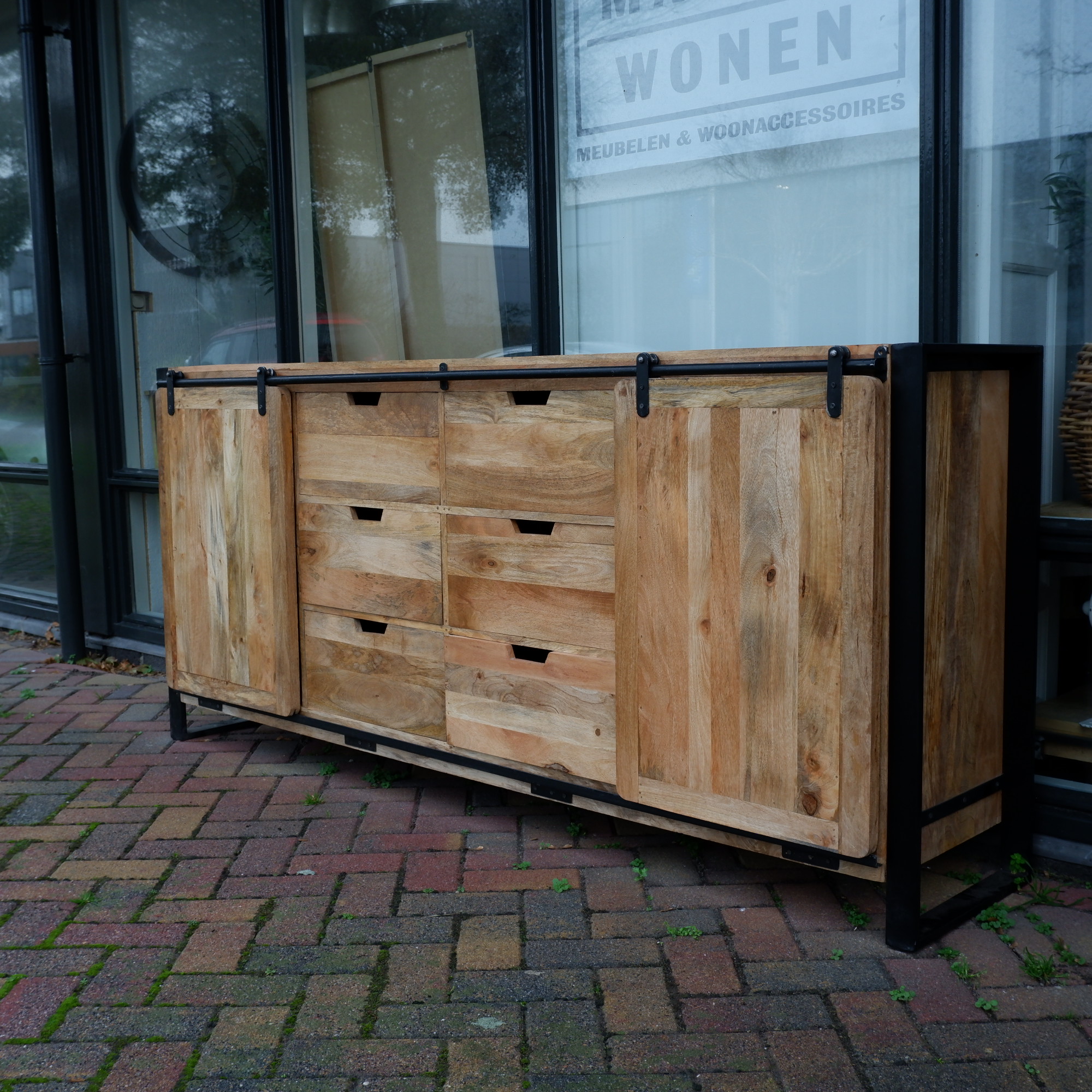 Beau travail dressoir XL 2 schuifdeuren en 6 lades GERESERVEERD - Afbeelding 15