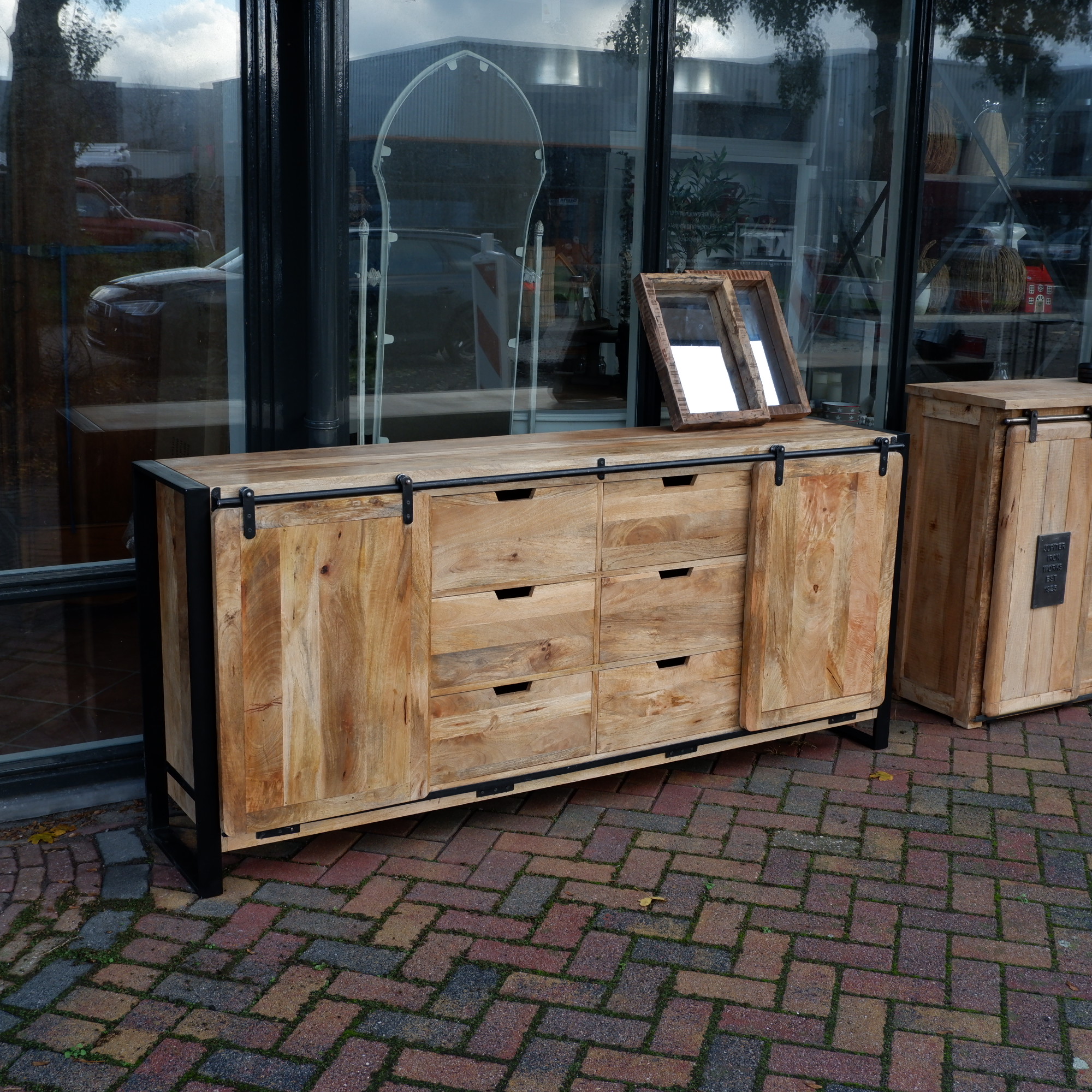 Beau travail dressoir XL 2 schuifdeuren en 6 lades GERESERVEERD - Afbeelding 18