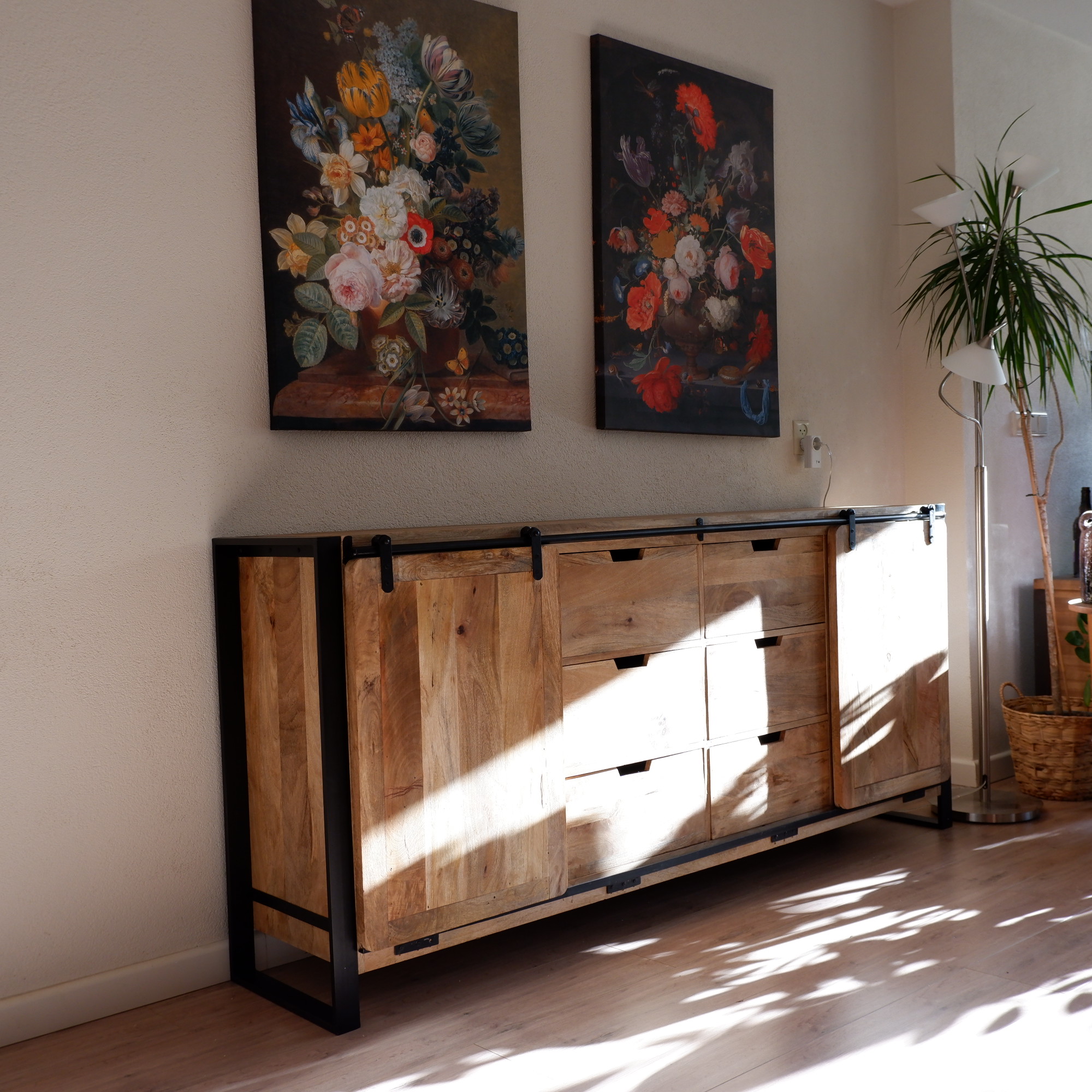 Beau travail dressoir XL 2 schuifdeuren en 6 lades GERESERVEERD - Afbeelding 20