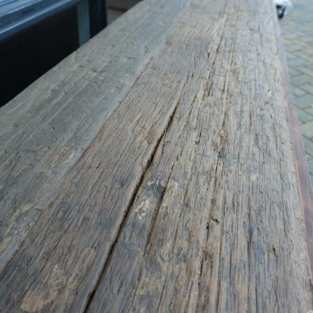 Tv dressoir Praag 2 deuren en 4 lades oud vergrijsd hout - Afbeelding 9