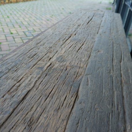 Tv dressoir Praag 2 deuren en 4 lades oud vergrijsd hout - Afbeelding 10