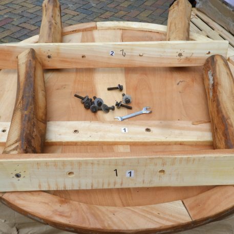 Bijzet-salontafel rond Ø90 cm Truckwood - Afbeelding 11