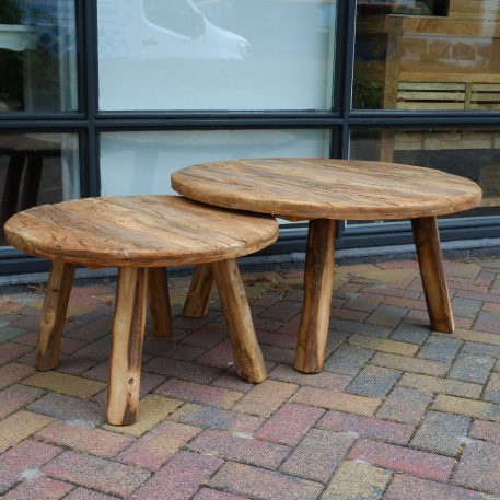 Bijzet-salontafel rond Ø90 cm Truckwood - Afbeelding 2