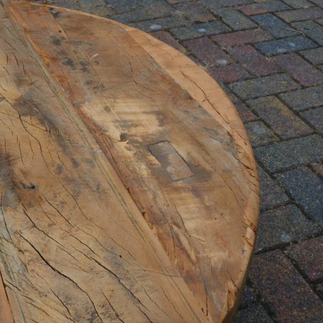 Bijzet-salontafel rond Ø90 cm Truckwood - Afbeelding 8