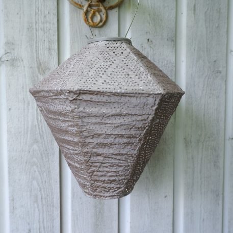 solar diamond lampion diameter 28 cm taupe lumiz diamond lantern patern ikat tyvek4