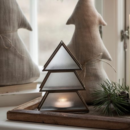 Kerstboom waxinehouder antique brass - Afbeelding 2