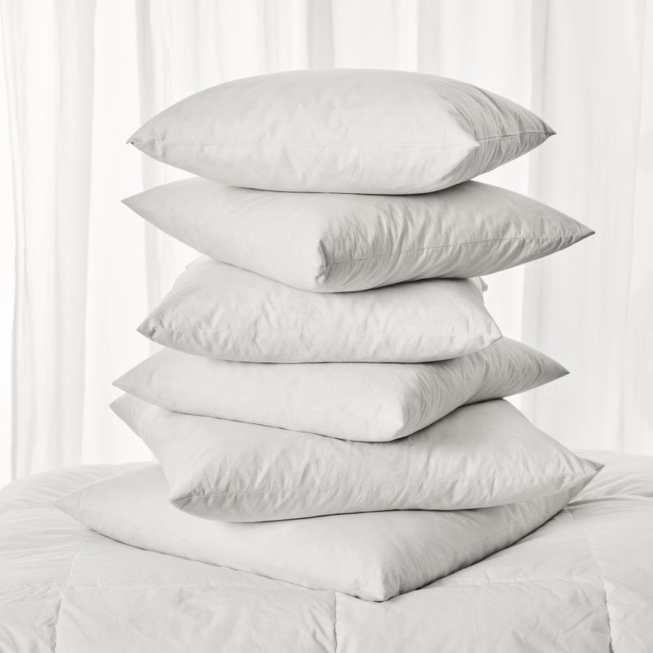 dons gevuld binnen kussen vierkant 45x45 cm 50x50 cm 550 graam en 800 gram cushion filler duck feathers down ib laursen