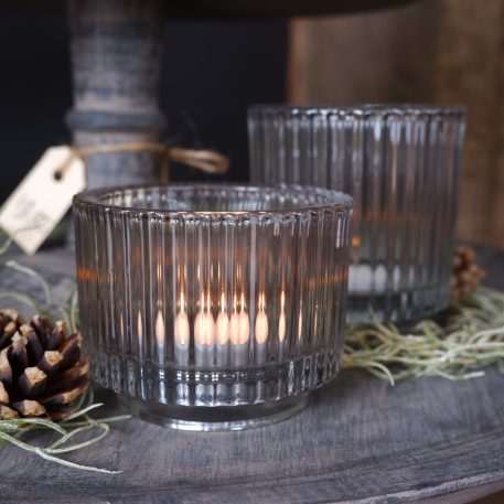 Glas voor waxinelichtje helder 2 maten - Afbeelding 2