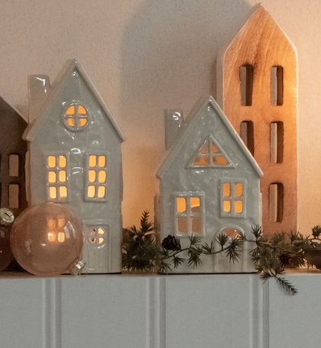 Huis Stillenat off white voor waxinelichtje - Afbeelding 3