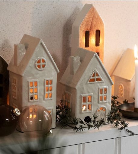 huis voor waxinelichtje stillenat off white hoog 19 cm en 22.5 cm breed 11.5 cm en 10.5 cm diep 8.3 cm ib-laursen house for tealight2