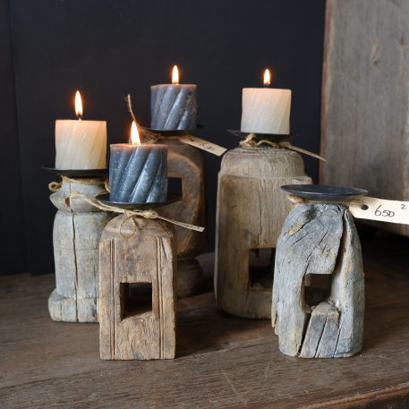 kandelaars vergrijsd hout 5 varianten