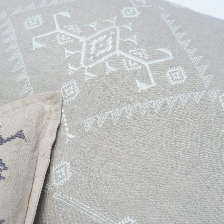 Kussenhoesje 50x70 naturel linnen met wit embroidery - Afbeelding 4