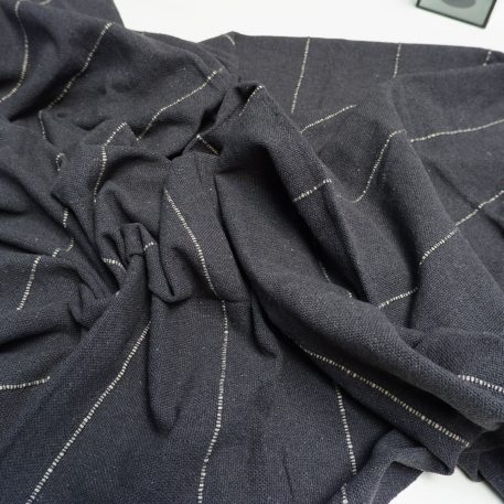 Plaid antraciet met off white streepje 130x160 cm - Afbeelding 7