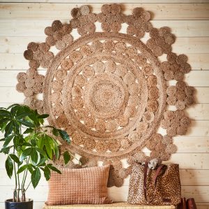 durry gevlochten vloerkleed wandkleed jute rond 100 cm 150 cm 180 cm 240 cm affari of sweden herkomst india hand gemaakt
