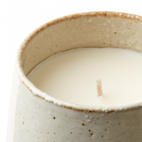 geurkaars in pot white winter iris hoog 8.5 cm diameter 9 cm 50 branduren affari of sweden scented candle beige pot white winter iris