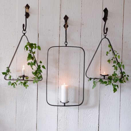 Hangkandelaar voor dinerkaars driehoek brass 52 cm - Afbeelding 12