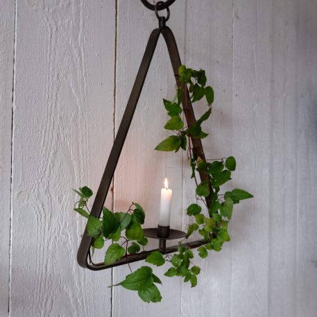 Hangkandelaar voor dinerkaars driehoek brass 52 cm - Afbeelding 2