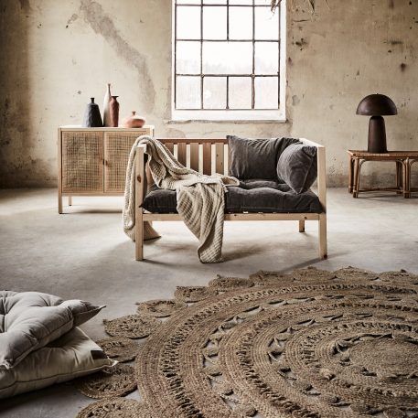 Jute vloer- of wandkleed rond 240 cm opengewerkt - Afbeelding 11