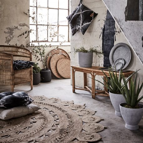 Jute vloer- of wandkleed rond 240 cm opengewerkt - Afbeelding 6